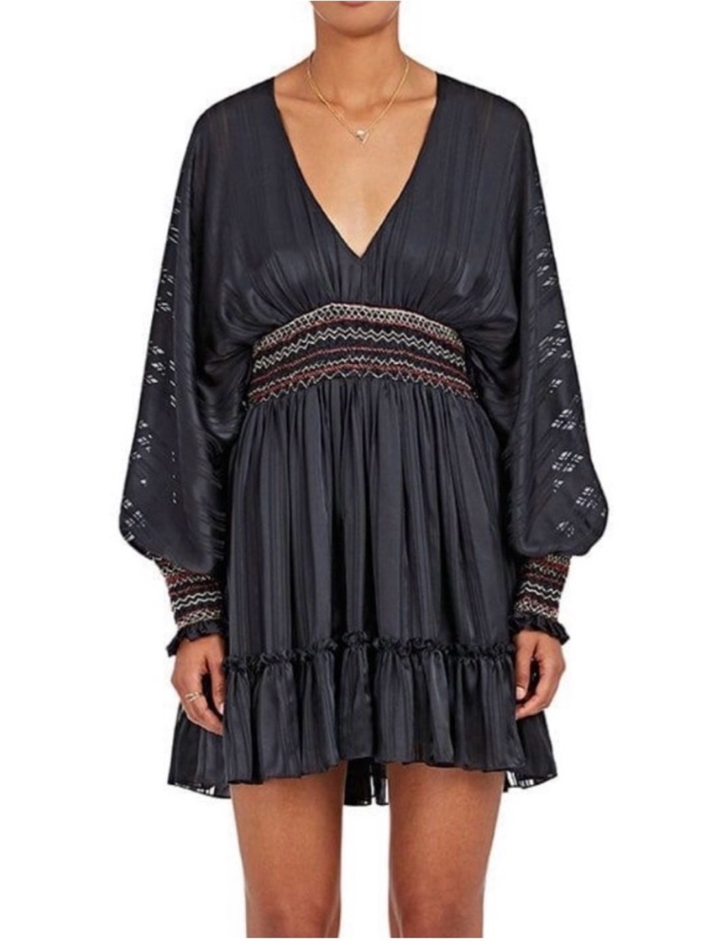 Ulla Johnson Silk Smocked  Dress Size  0